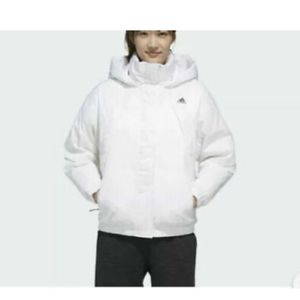 Adidas Fill Down Winter Jacket Coat White Puffer Women's Size M